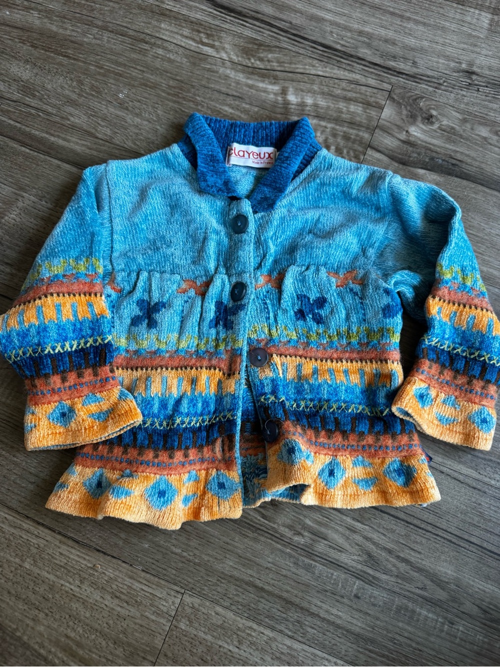 VTG baby chenille cardigan sweater size 18 m